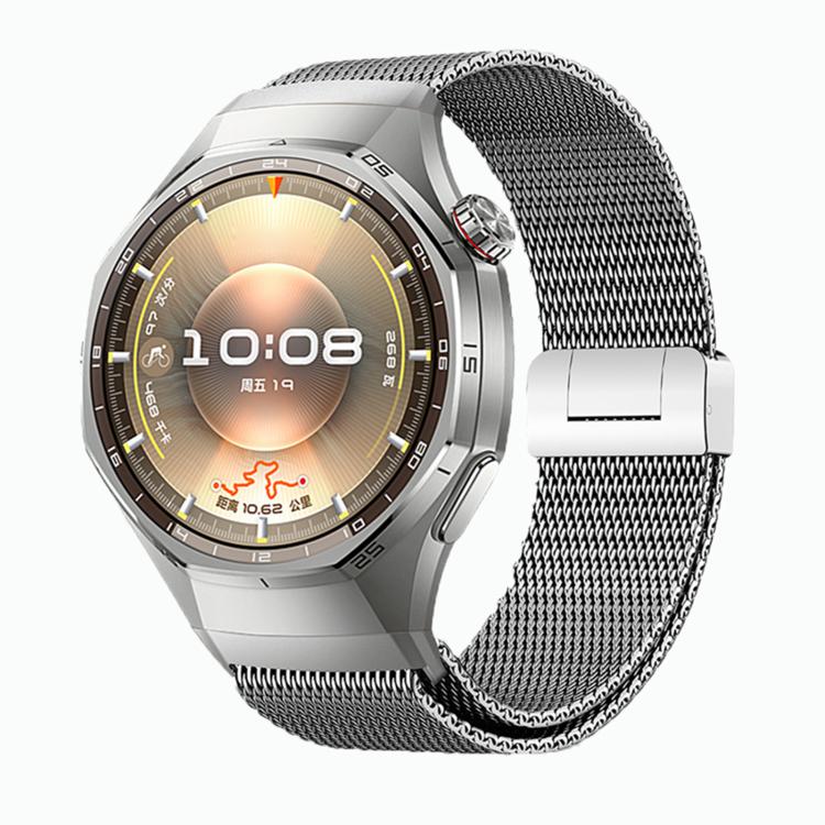 Press Button Seamless Interface Milan Magnetic Buckle Titanium Alloy Watch Band, For Huawei Watch GT 6 Pro