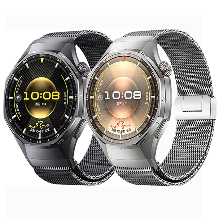 Press Button Seamless Interface Milan Magnetic Buckle Titanium Alloy Watch Band, For Huawei Watch GT 6 Pro
