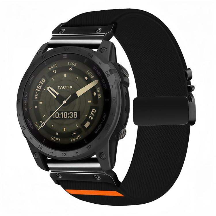 Parachute Buckle Diagonal Weave Stretch Nylon Watch Band, For Gamin 26mm, For Gamin 22mm, For Gamin 20mm
