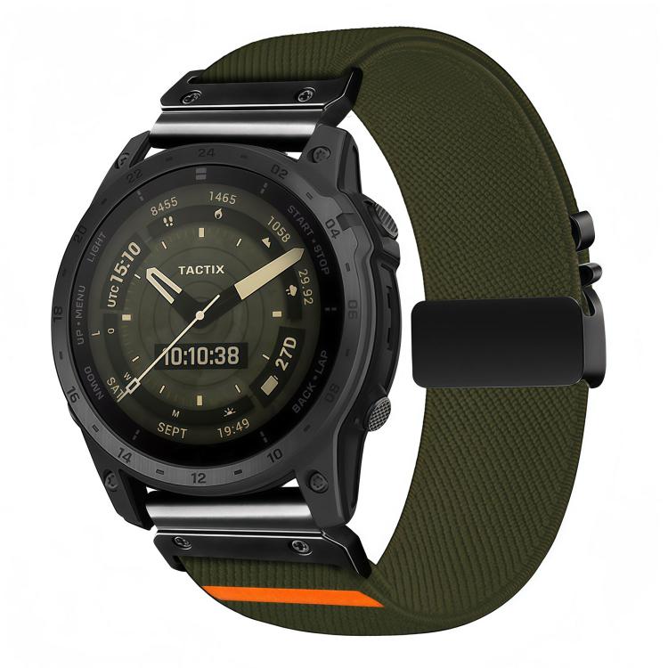 Parachute Buckle Diagonal Weave Stretch Nylon Watch Band, For Gamin 26mm, For Gamin 22mm, For Gamin 20mm