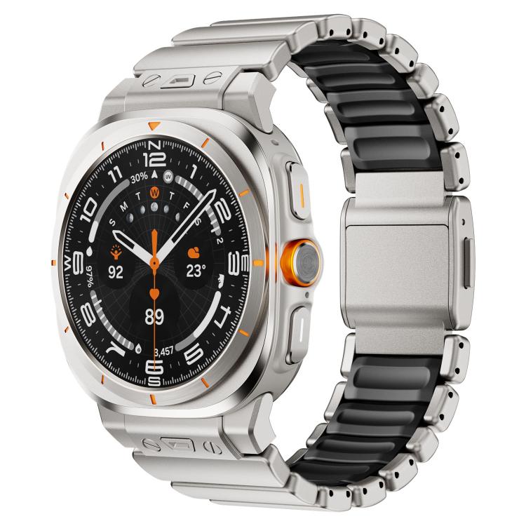 Magnetic Buckle Single-Bead Silicone Stainless Steel Watch Band, For Samsung Galaxy Watch Ultra 47mm / Ultra 2025