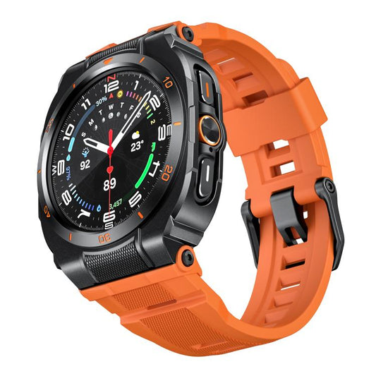 Vibrant Zinc Alloy Cover Integrated Silicone Watch Band, For Samsung Galaxy Watch Ultra / Ultra 2025