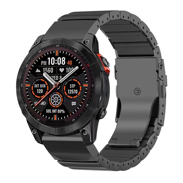 Safety Buckle Single Bead Silicone Titanium Alloy Watch Band, For Garmin 26mm, For Garmin 22mm