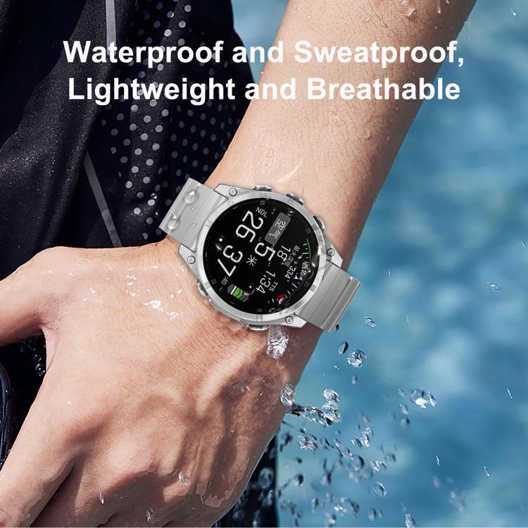 Safety Buckle Single Bead Silicone Titanium Alloy Watch Band, For Garmin 26mm, For Garmin 22mm