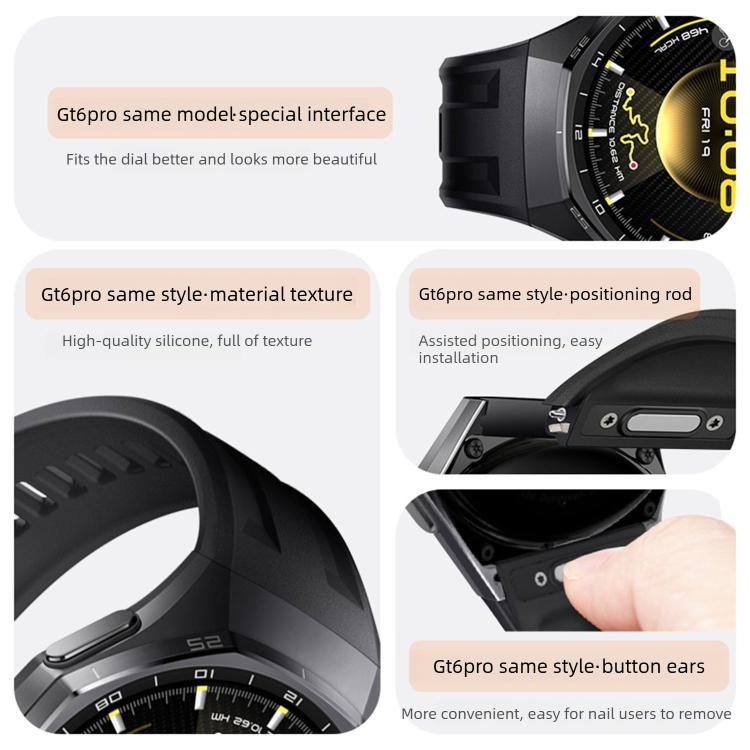 Push Button Single Color Silicone Watch Band, For Huawei Watch GT 6 Pro