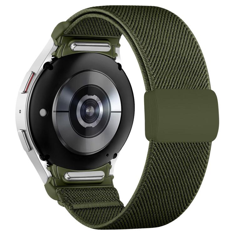 Press Button Twill Plastic Magnetic Buckle Nylon Watch Band, For Samsung Galaxy Watch FE / 7 / 6 / 5 / 4