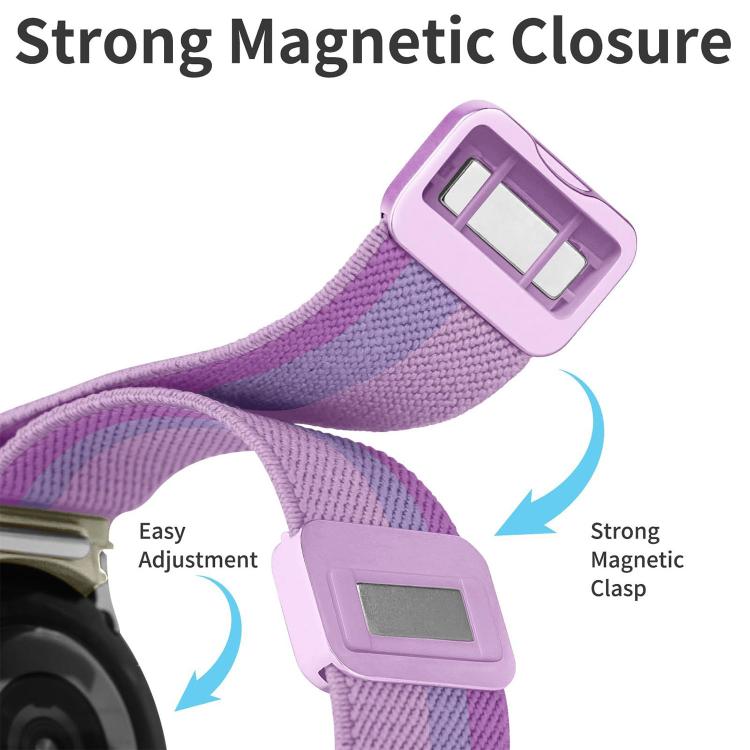 Press Button Twill Plastic Magnetic Buckle Nylon Watch Band, For Samsung Galaxy Watch FE / 7 / 6 / 5 / 4