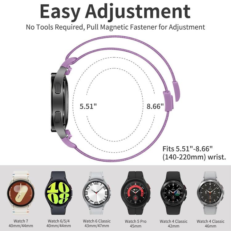 Press Button Twill Plastic Magnetic Buckle Nylon Watch Band, For Samsung Galaxy Watch FE / 7 / 6 / 5 / 4