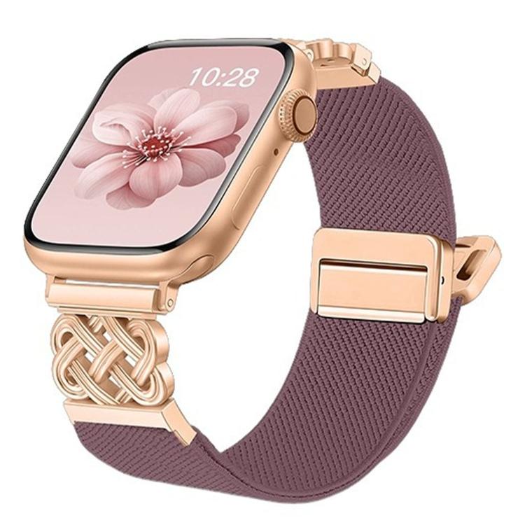 Chinese Knot Magnetic Buckle Twill Stretch Nylon Watch Band, For Apple Watch 49mm / 46mm / 45mm / 44mm, For Apple Watch 42mm / 41mm / 40mm / 38mm