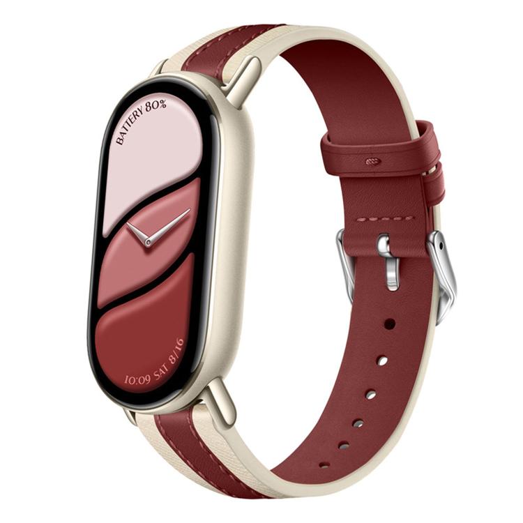 Composite Stitching Genuine Leather Watch Band, For Xiaomi Smart Band 10 / 9 / 8