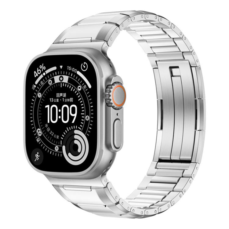 Multi-Faceted Rubber Inlaid Stainless Steel Watch Band, For Apple Watch 46mm / 49mm / 45mm / 44mm, For Apple Watch 42mm / 41mm / 40mm / 38mm