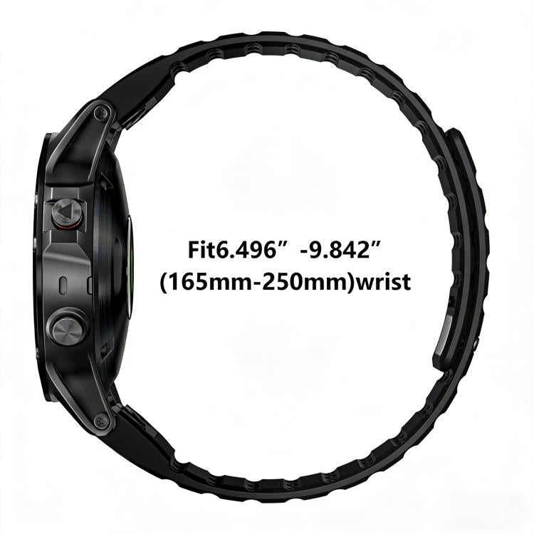Quick Release Stud Buckle Magnetic Silicone Watch Band, For Garmin 22mm