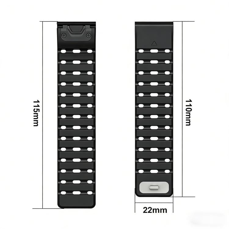 Quick Release Stud Buckle Magnetic Silicone Watch Band, For Garmin 22mm