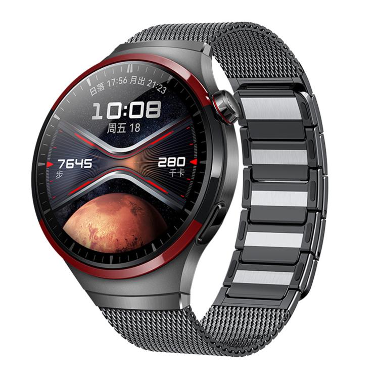 Press Button Seamless Interface I-shaped Magnetic Stainless Steel Watch Band, For Huawei Watch 4 Pro