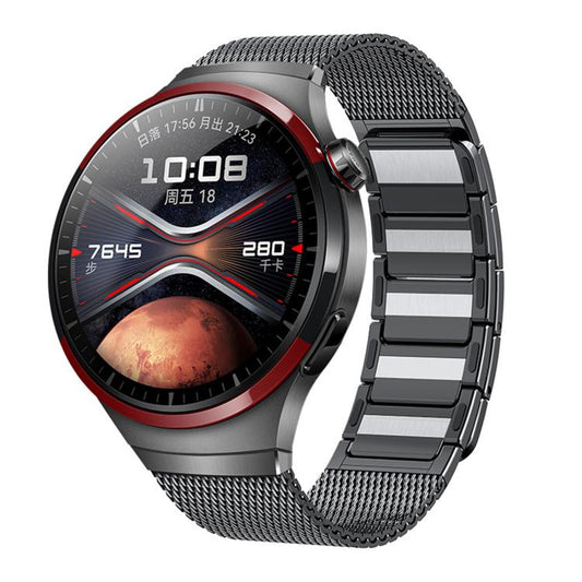 Press Button Seamless Interface I-shaped Magnetic Stainless Steel Watch Band, For Huawei Watch 4 Pro