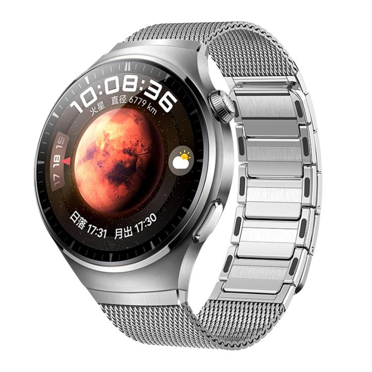 Press Button Seamless Interface I-shaped Magnetic Stainless Steel Watch Band, For Huawei Watch 4 Pro