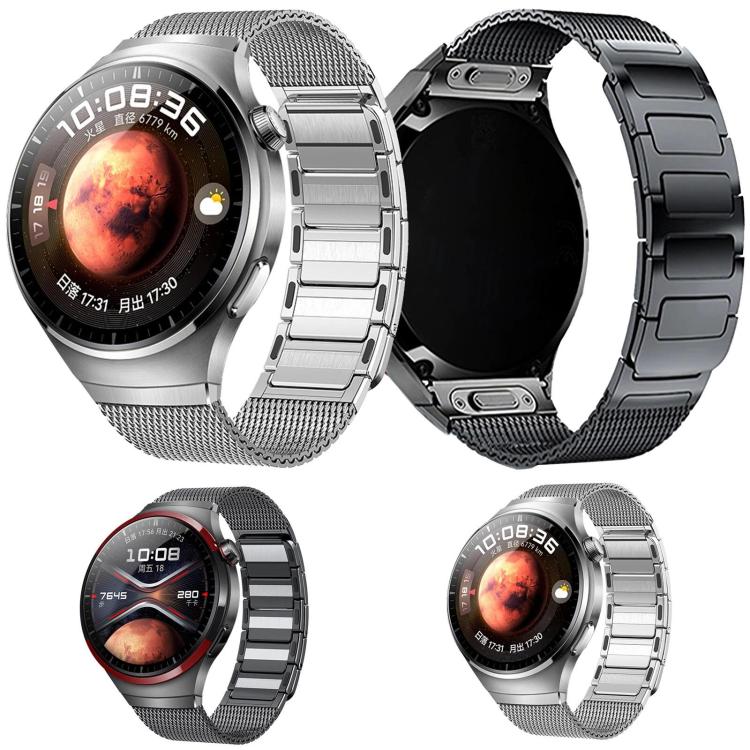 Press Button Seamless Interface I-shaped Magnetic Stainless Steel Watch Band, For Huawei Watch 4 Pro