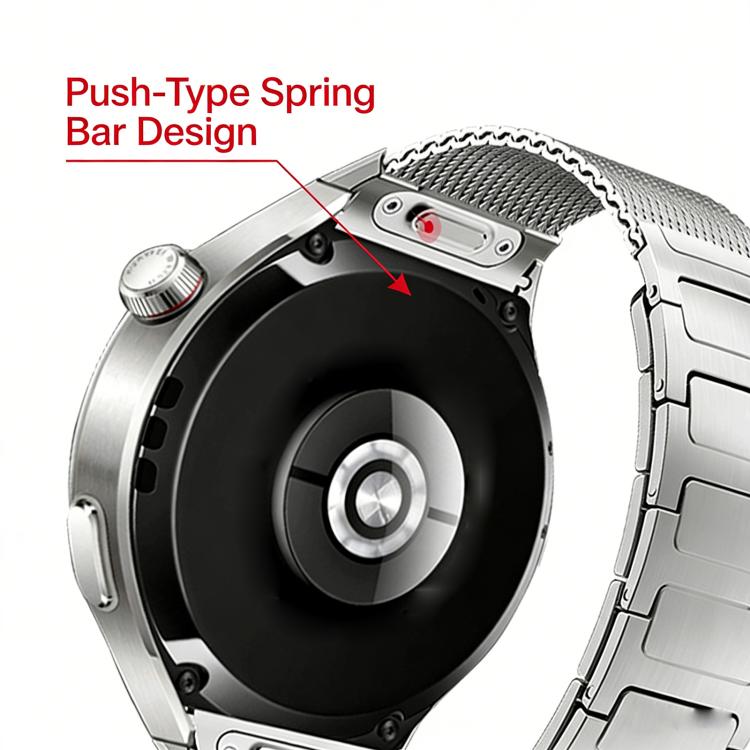 Press Button Seamless Interface I-shaped Magnetic Stainless Steel Watch Band, For Huawei Watch 4 Pro