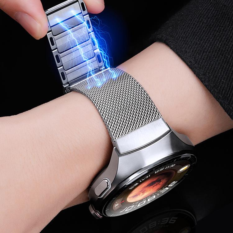 Press Button Seamless Interface I-shaped Magnetic Stainless Steel Watch Band, For Huawei Watch 4 Pro