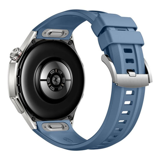 Press Button Type Quick Release Solid Color Fluoroelastomer Watch Band, 22mm