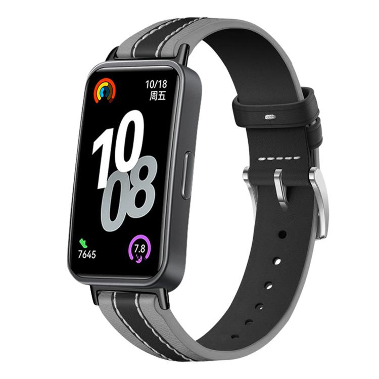 Composite Stitching Genuine Leather Watch Band, For Huawei Band 10 / 9 / 8