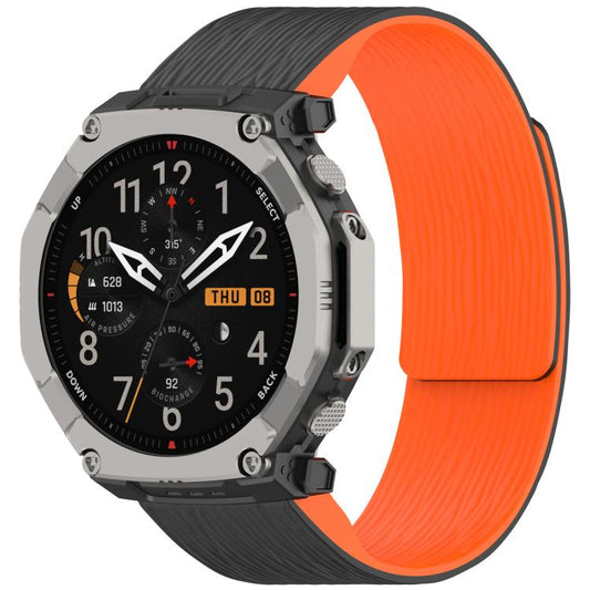 Pleated Texture Magnetic Silicone Watch Band, For Amazfit T-Rex Ultra 2