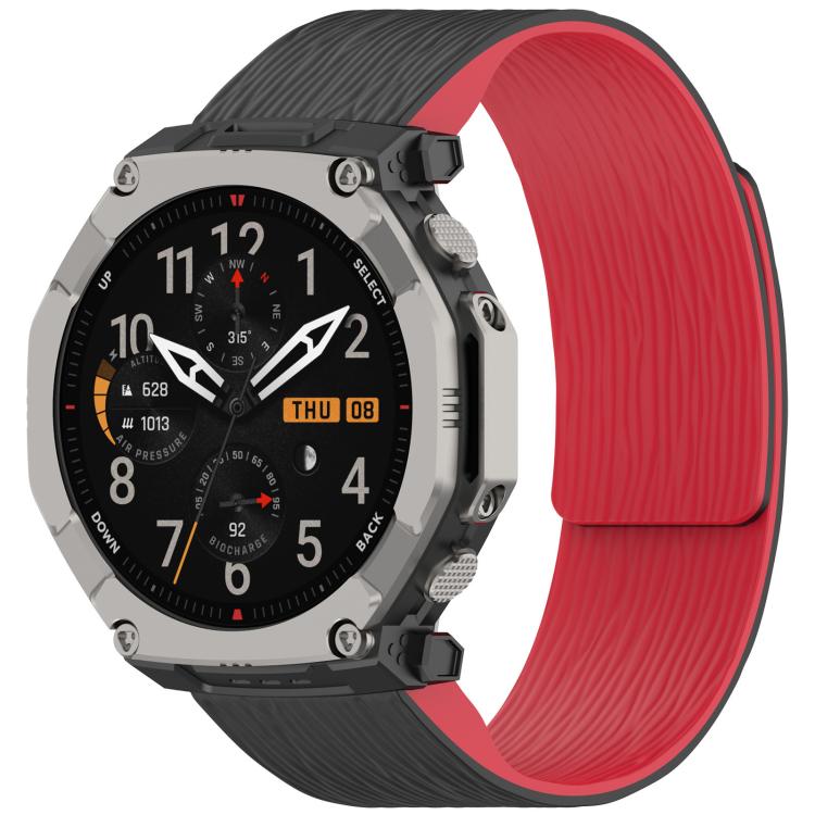 Pleated Texture Magnetic Silicone Watch Band, For Amazfit T-Rex Ultra 2