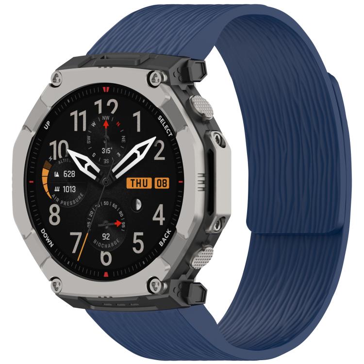 Pleated Texture Magnetic Silicone Watch Band, For Amazfit T-Rex Ultra 2