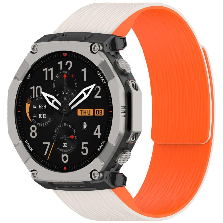 Pleated Texture Magnetic Silicone Watch Band, For Amazfit T-Rex Ultra 2