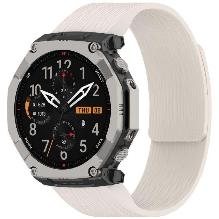 Pleated Texture Magnetic Silicone Watch Band, For Amazfit T-Rex Ultra 2