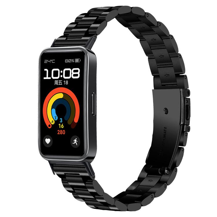 Slim Three Beads Stainless Steel Metal Watch Band, For Huawei Band 11 / Band 11 Pro