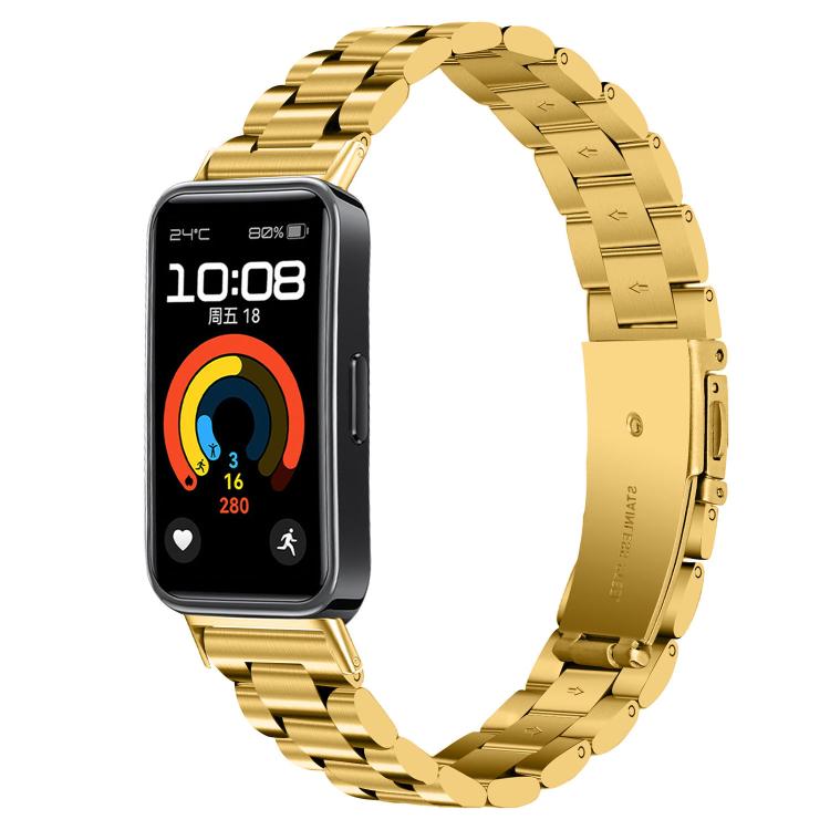 Slim Three Beads Stainless Steel Metal Watch Band, For Huawei Band 11 / Band 11 Pro
