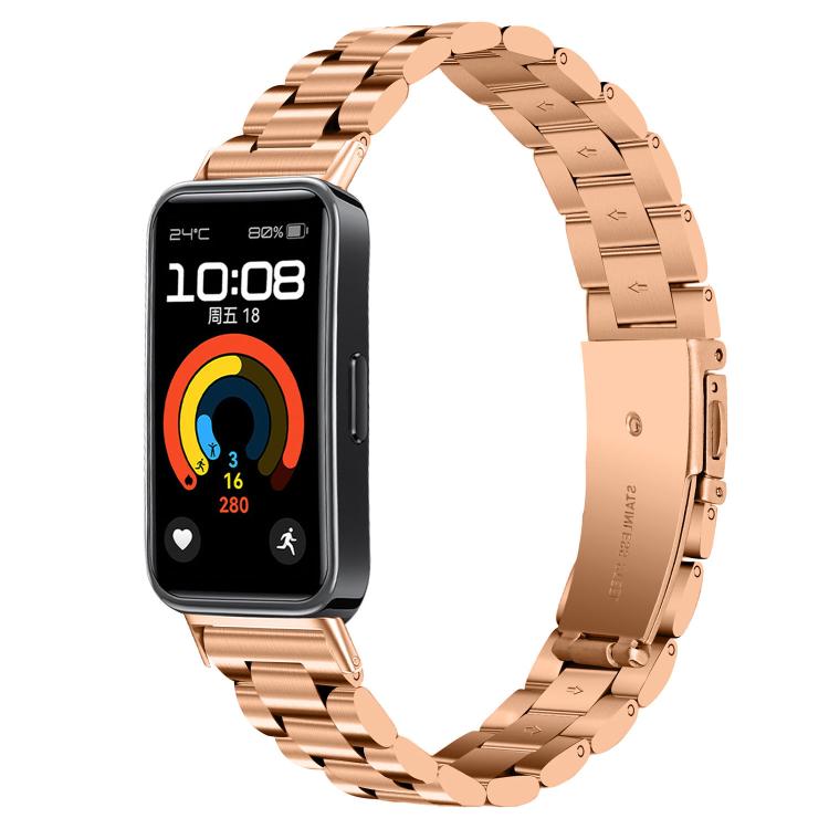 Slim Three Beads Stainless Steel Metal Watch Band, For Huawei Band 11 / Band 11 Pro