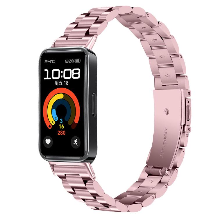 Slim Three Beads Stainless Steel Metal Watch Band, For Huawei Band 11 / Band 11 Pro