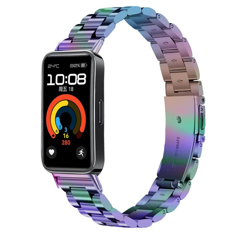 Slim Three Beads Stainless Steel Metal Watch Band, For Huawei Band 11 / Band 11 Pro