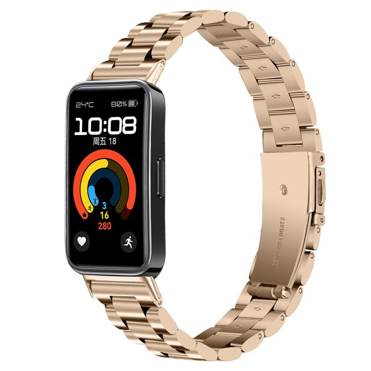 Slim Three Beads Stainless Steel Metal Watch Band, For Huawei Band 11 / Band 11 Pro