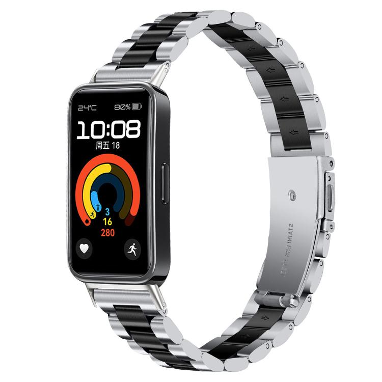 Slim Three Beads Stainless Steel Metal Watch Band, For Huawei Band 11 / Band 11 Pro