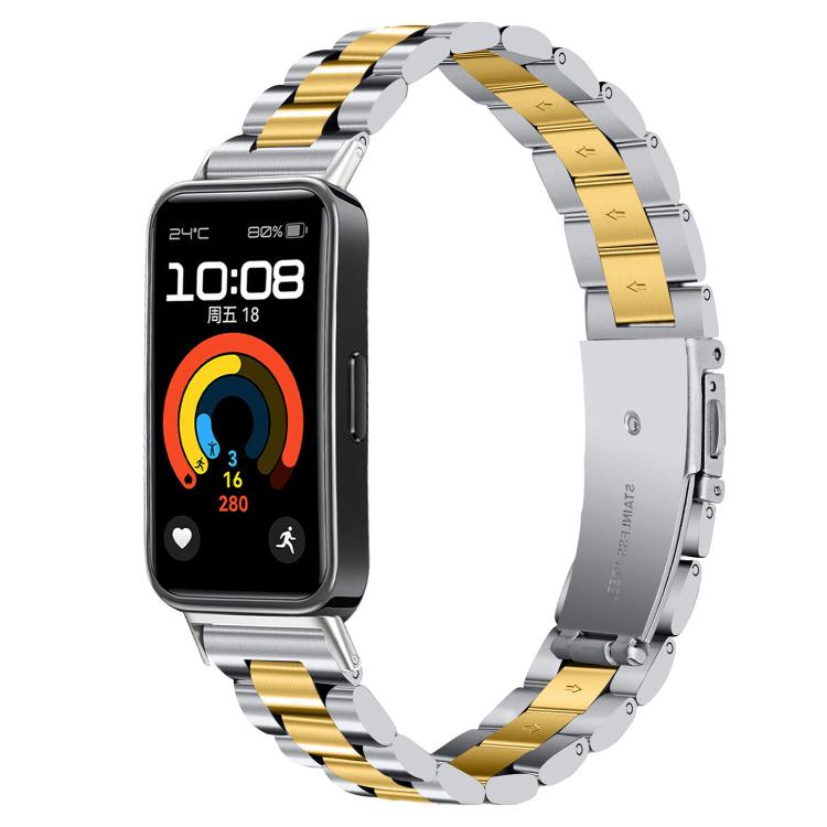 Slim Three Beads Stainless Steel Metal Watch Band, For Huawei Band 11 / Band 11 Pro