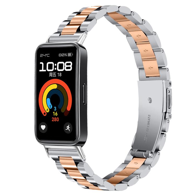 Slim Three Beads Stainless Steel Metal Watch Band, For Huawei Band 11 / Band 11 Pro