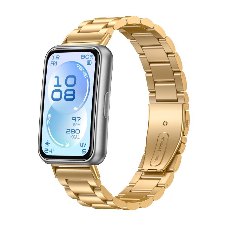 Three Beads Stainless Steel Metal Watch Band, For Huawei Band 11 / Band 11 Pro