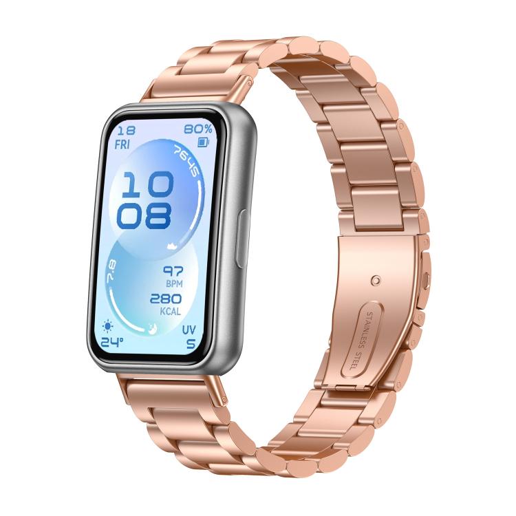 Three Beads Stainless Steel Metal Watch Band, For Huawei Band 11 / Band 11 Pro