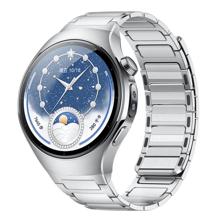 Press Button Interface Magnetic I-Shaped Stainless Steel Watch Band, For Huawei Watch 5 46mm