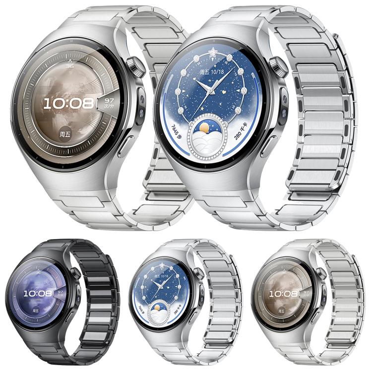 Press Button Interface Magnetic I-Shaped Stainless Steel Watch Band, For Huawei Watch 5 46mm