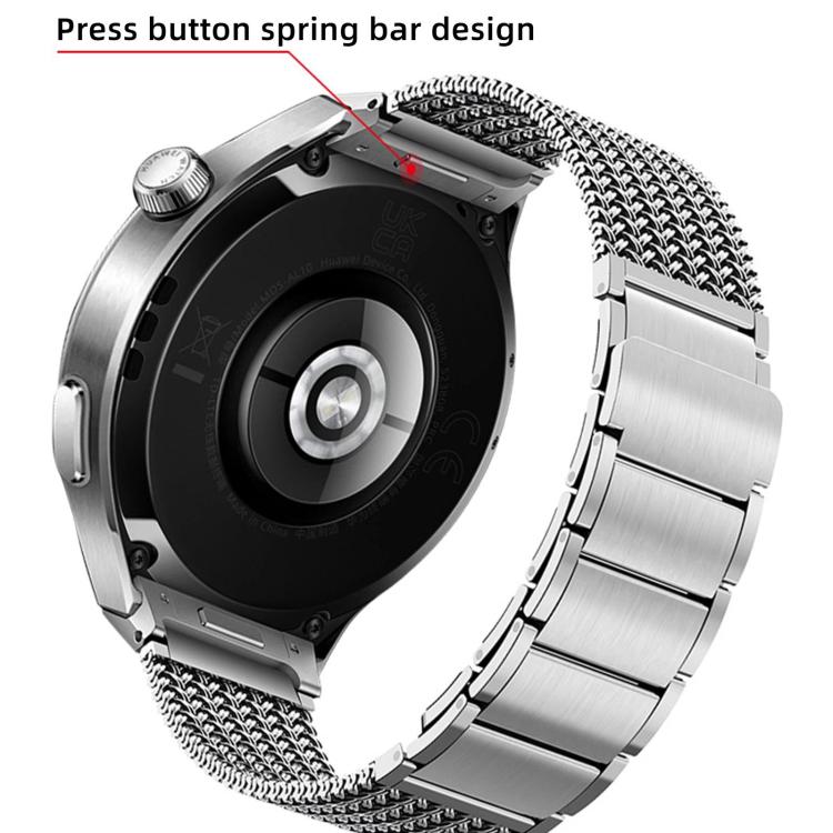 Press Button Magnetic Clasp Chain Stainless Steel Watch Band, For Huawei Watch 4 Pro