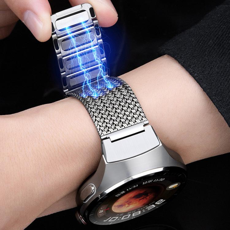 Press Button Magnetic Clasp Chain Stainless Steel Watch Band, For Huawei Watch 4 Pro