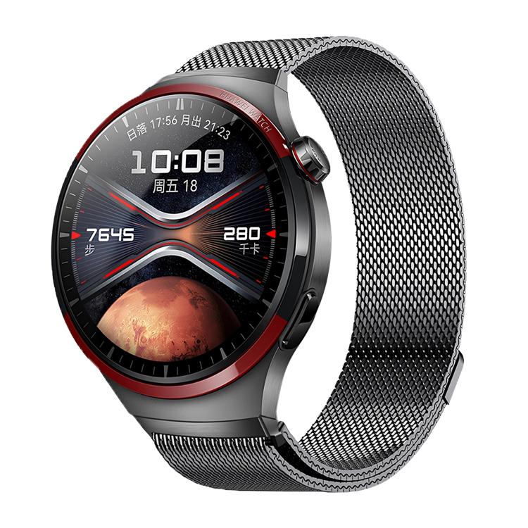 Press Button Seamless Interface Milanese Magnetic Stainless Steel Watch Band, For Huawei Watch 4 Pro