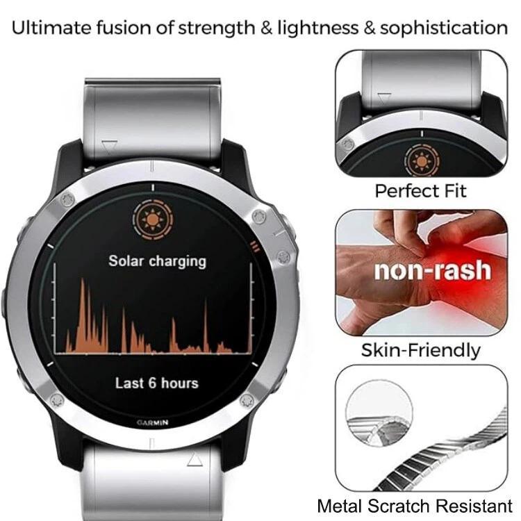 One Beads Flat Button Titanium Alloy Quick Release Watch Band, For Garmin 26mm, For Garmin 22mm