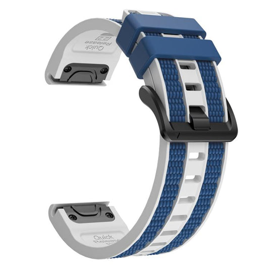 Two Color Matching Sports Silicone Quick Release Watch Band, For Garmin 26mm, For Garmin 22mm