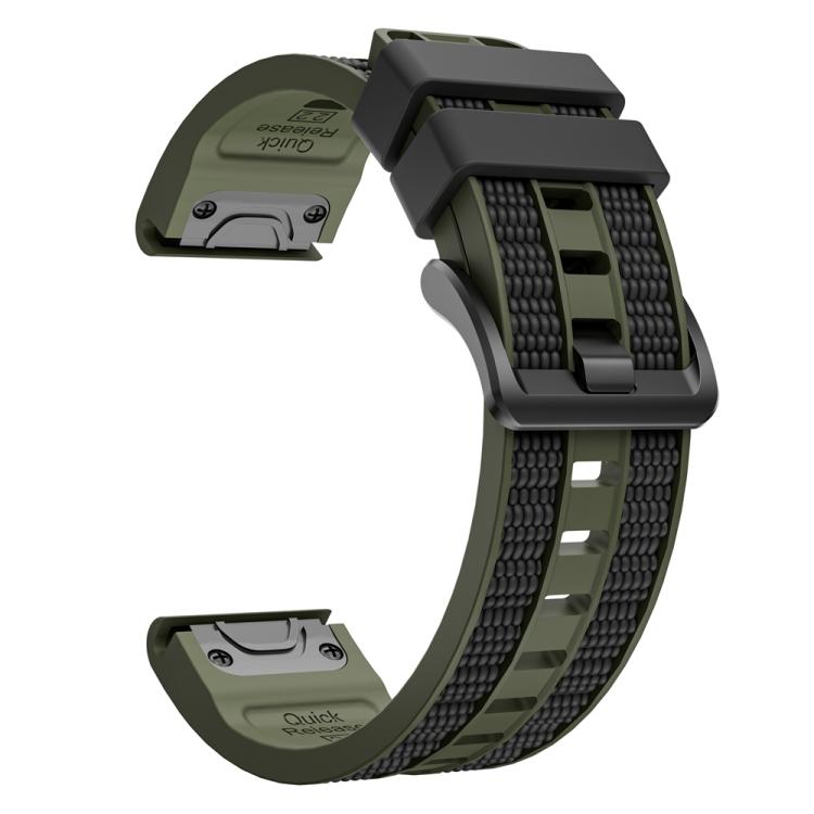Two Color Matching Sports Silicone Quick Release Watch Band, For Garmin 26mm, For Garmin 22mm