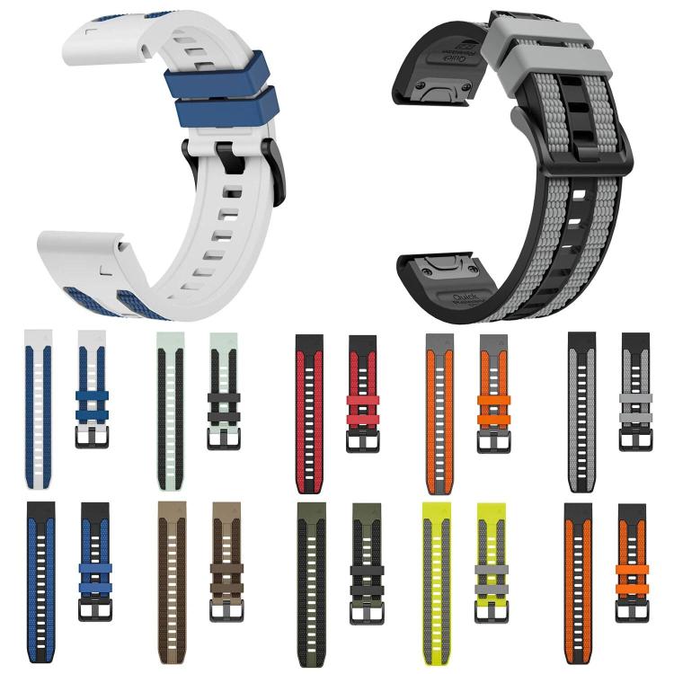 Two Color Matching Sports Silicone Quick Release Watch Band, For Garmin 26mm, For Garmin 22mm